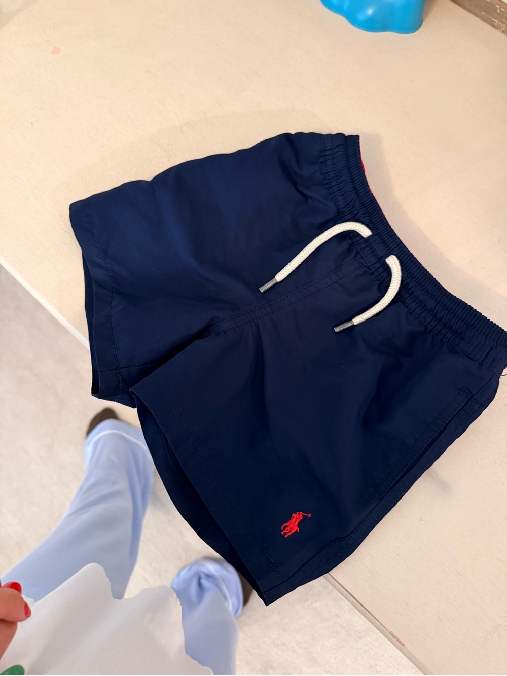 Polo by Ralph Lauren Navy Swim Shorts with Red Pony